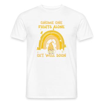 Gnome One Fights Alone Childhood Cancer - Men's T-Shirt - white - Front - AI Model Male 178 dark (178cm)