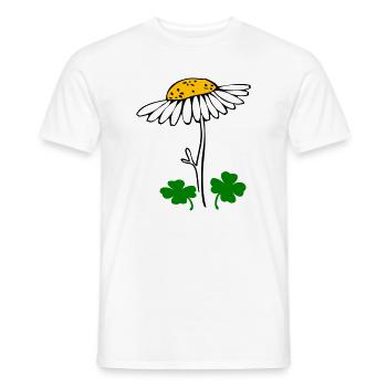 Lucky clover, chamomile blossom - Men's T-Shirt - white - Front - AI Model Male 178 dark (178cm)
