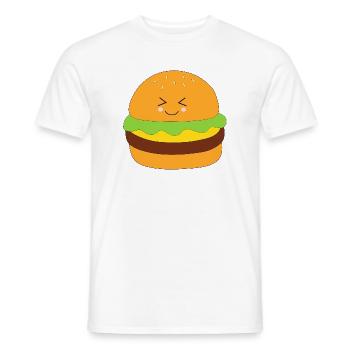 Burgers, fast food, eat, cook - Men's T-Shirt - white - Front - AI Model Male 178 dark (178cm)