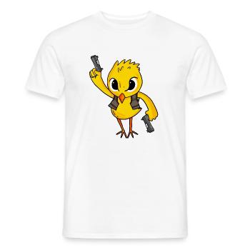Chicks with pistol - Men's T-Shirt - white - Front - AI Model Male 178 dark (178cm)