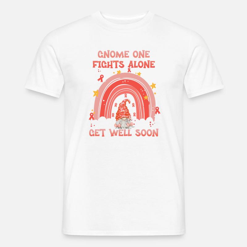 Gnome One Fights Alone Gebärmutterkrebs - Männer T-Shirt - Weiß