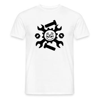 Mechanisches Gesicht - Männer T-Shirt - Weiß - Vorne - AI Model Male 178 dark (178cm)