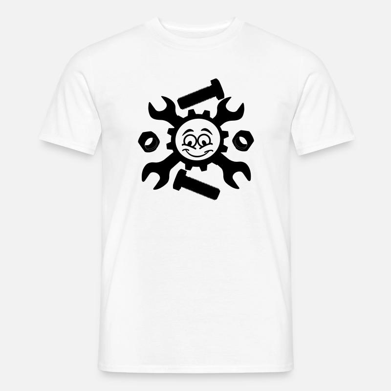 Mechanisches Gesicht - Männer T-Shirt - Weiß
