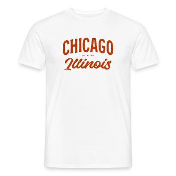 Chicago Illinois Vintage Script - Men's T-Shirt - white - Front - AI Model Male 178 dark (178cm)