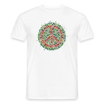 Peace - Symbol in red-green color blind - Men's T-Shirt - white - Front - AI Model Male 178 dark (178cm)