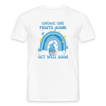 Gnome One Fights Alone Prostate Cancer - Men's T-Shirt - white - Front - AI Model Male 178 dark (178cm)
