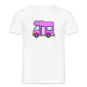 Camping Wagen Rosa Damen - Männer T-Shirt - Weiß - Vorne - AI Model Male 178 dark (178cm)