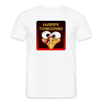 Happy Thanksgiving - TURKEY - Men's T-Shirt - white - Front - AI Model Male 178 dark (178cm)