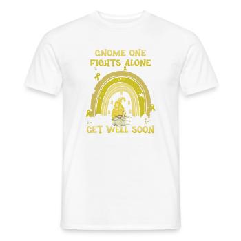 Gnome One Fights Alone Sarcoma Cancer - Men's T-Shirt - white - Front - AI Model Male 178 dark (178cm)