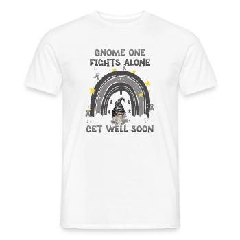 Gnome One Fights Skin Cancer Alone - Men's T-Shirt - white - Front - AI Model Male 178 dark (178cm)