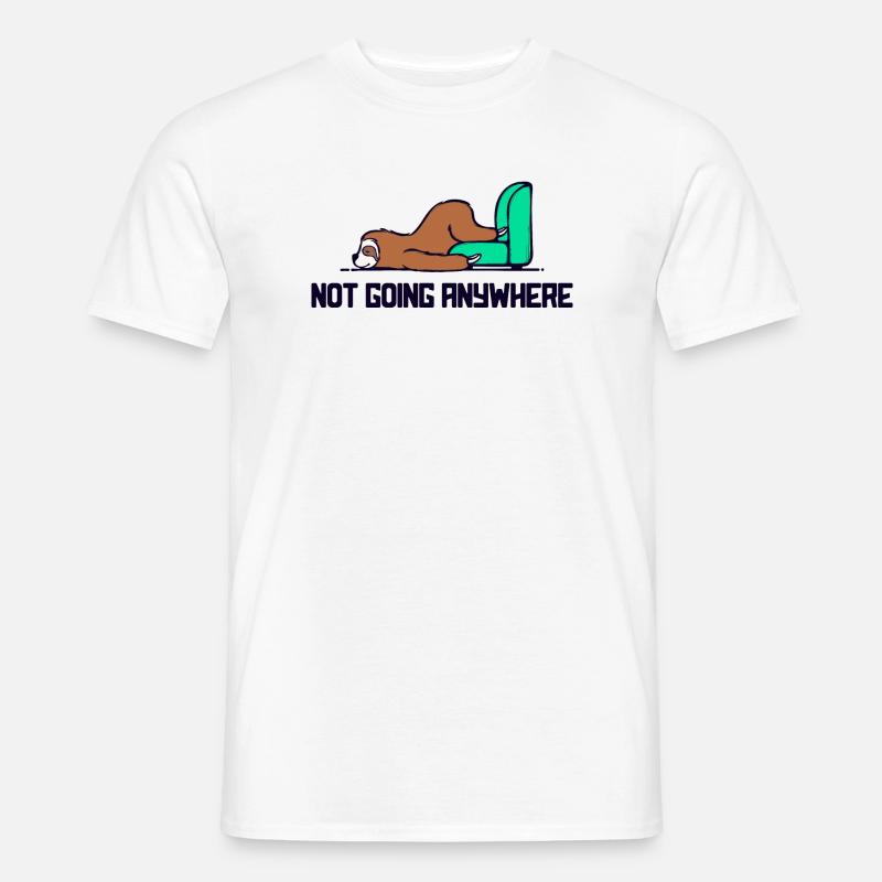 Faul Faultier Schlafen Statement Langschläfer - Männer T-Shirt - Weiß