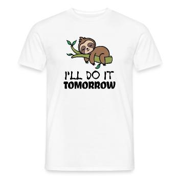 Faul Tier Faultier Schlafen Statement Dschungel - Männer T-Shirt - Weiß - Vorne - AI Model Male 178 dark (178cm)