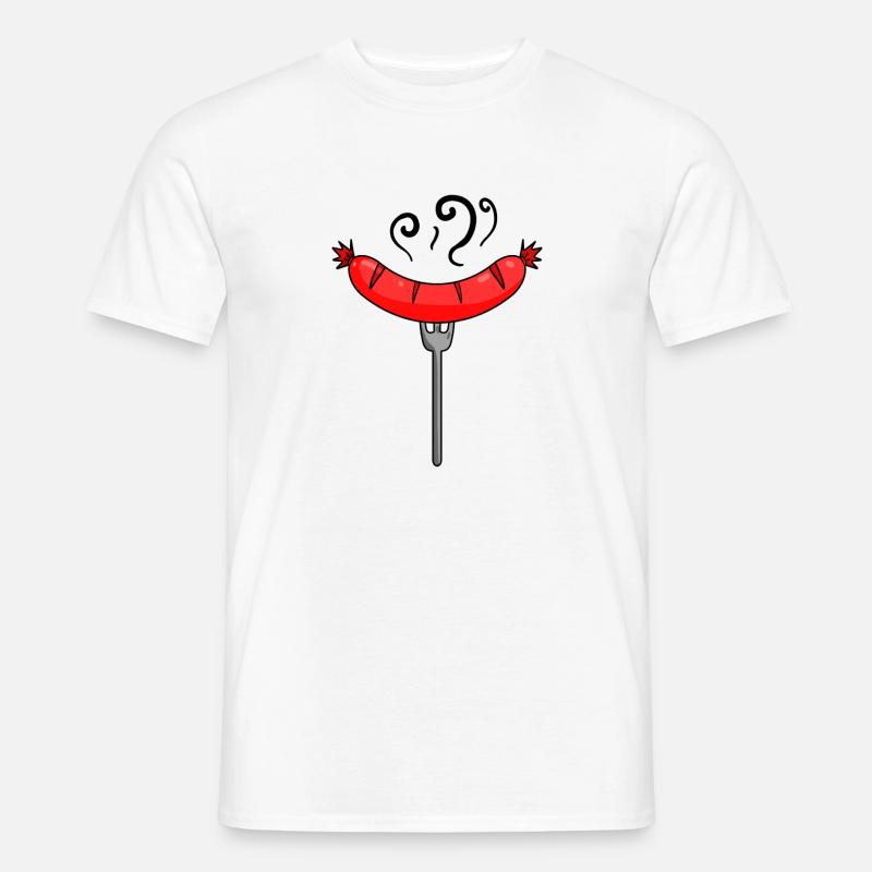 Wurst Currywurst Fleisch Bratwurst Grillwurst - Männer T-Shirt - Weiß