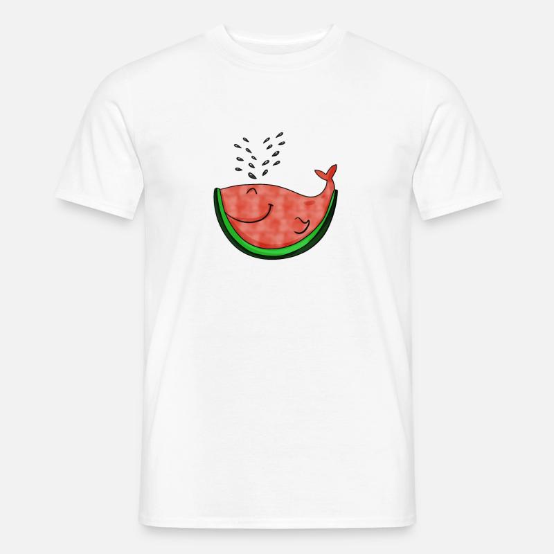 Wassermelone Wal Geschenk - Männer T-Shirt - Weiß