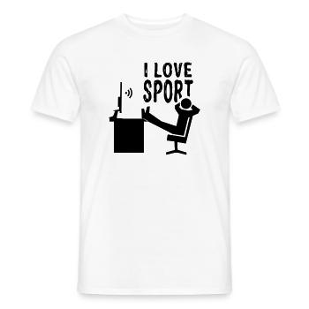 Lazy i love Sport | Raise your feet - Men's T-Shirt - white - Front - AI Model Male 178 dark (178cm)
