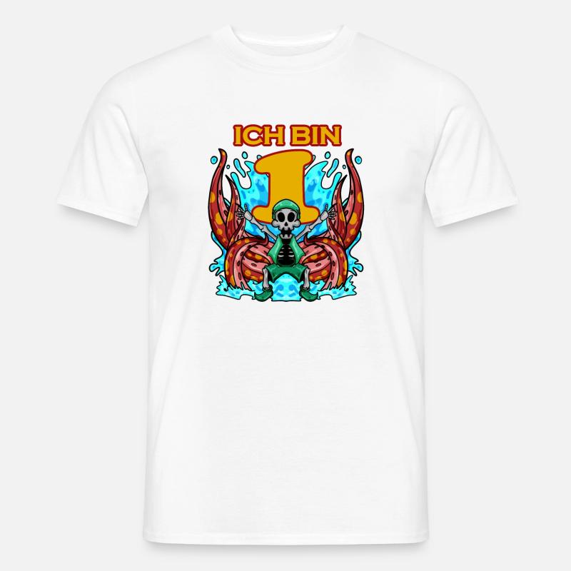Kinder 1.Geburtstag ich bin 1 Jahre Junge Pirat - Männer T-Shirt - Weiß