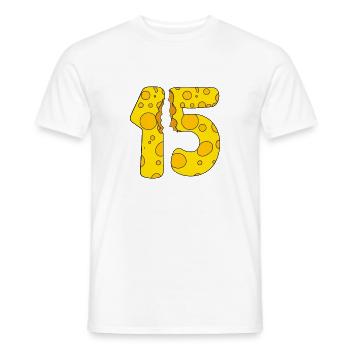 15 years old cheese - 15th birthday gift - Men's T-Shirt - white - Front - AI Model Male 178 dark (178cm)