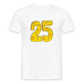 25 years old - 25th birthday gift - 1925 - Men's T-Shirt - white - Front - AI Model Male 178 dark (178cm)