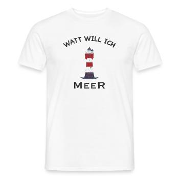 Watt will ich Meer, Leuchtturm Roter Sand, Nordsee - Männer T-Shirt - Weiß - Vorne - AI Model Male 178 dark (178cm)