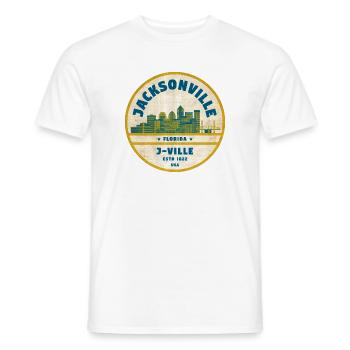 Jacksonville J-Ville Skyline Patch - Männer T-Shirt - Weiß - Vorne - AI Model Male 178 dark (178cm)
