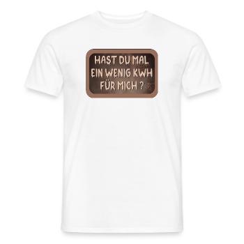 STROM KOSTEN - ENERGIE SPRÜCHE - Männer T-Shirt - Weiß - Vorne - AI Model Male 178 dark (178cm)