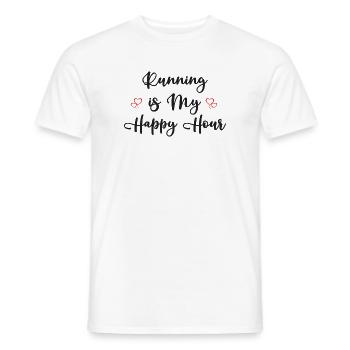 Running is My Happy Hour - Men's T-Shirt - white - Front - AI Model Male 178 dark (178cm)