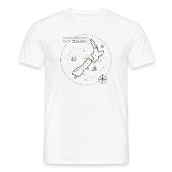 Vintage Map of New Zealand - Men's T-Shirt - white - Front - AI Model Male 178 dark (178cm)