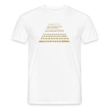 Ta ta da da ta ta tin - T-shirt homme - blanc - Devant - AI Model Male 178 dark (178cm)