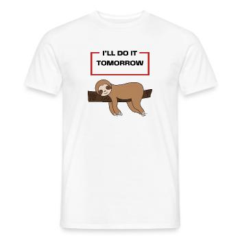 Animal Lazy Statement Hamac Paresseux Dormir - T-shirt homme - blanc - Devant - AI Model Male 178 dark (178cm)