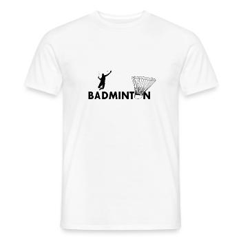 Badminton - Männer T-Shirt - Weiß - Vorne - AI Model Male 178 dark (178cm)
