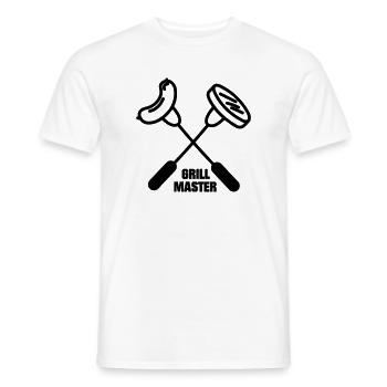 Maître grill avec deux fourches croisées - T-shirt homme - blanc - Devant - AI Model Male 178 dark (178cm)