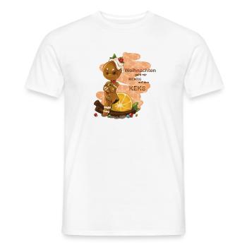 Lebkuchenmann Weihnachten - Männer T-Shirt - Weiß - Vorne - AI Model Male 178 dark (178cm)