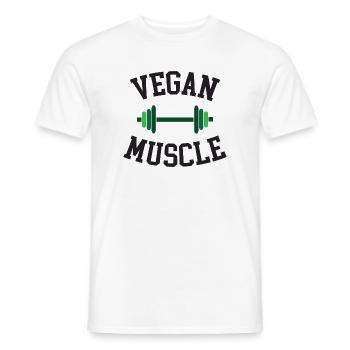 Vegan Muscle - Men's T-Shirt - white - Front - AI Model Male 178 dark (178cm)