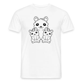 Hamster family 2 children - Men's T-Shirt - white - Front - AI Model Male 178 dark (178cm)