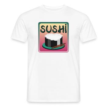 SUSHI REIS MENÜ - ASIATISCHES ESSEN - Männer T-Shirt - Weiß - Vorne - AI Model Male 178 dark (178cm)