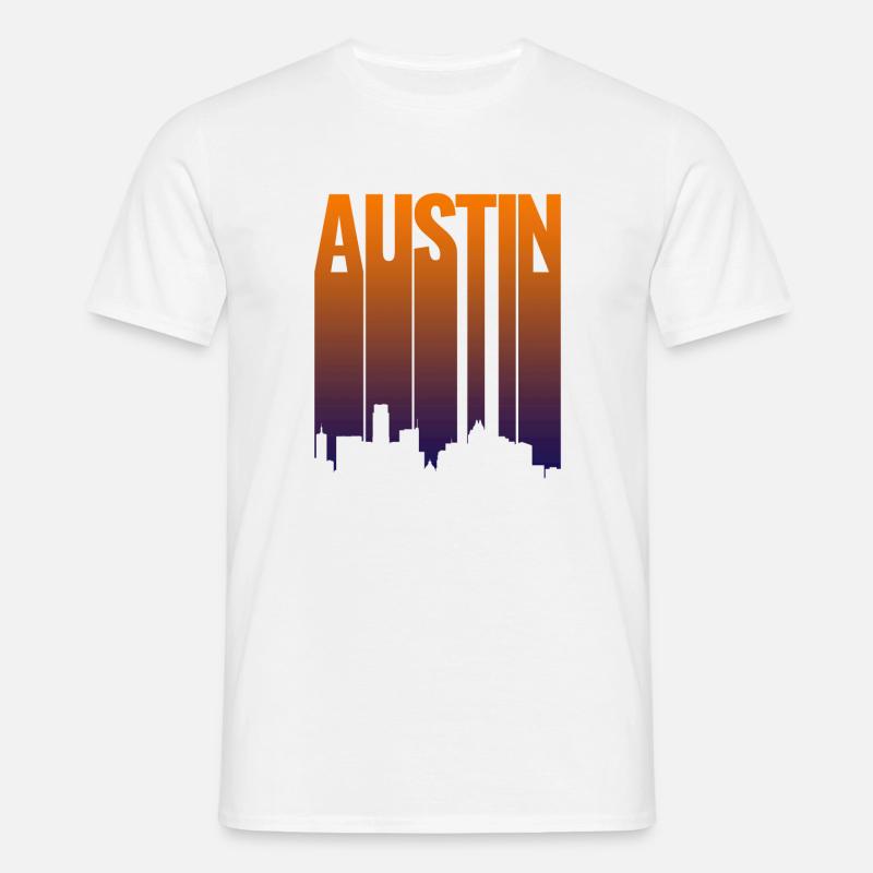 Austin Skyline Gradient - Männer T-Shirt - Weiß