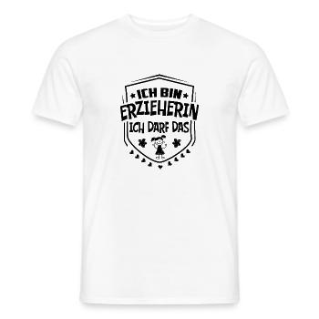 Ich bin Erzieherin Ich darf das - Männer T-Shirt - Weiß - Vorne - AI Model Male 178 dark (178cm)