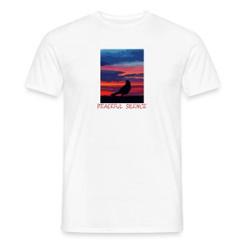 Bird in the evening sky peace - Men's T-Shirt - white - Front - AI Model Male 178 dark (178cm)