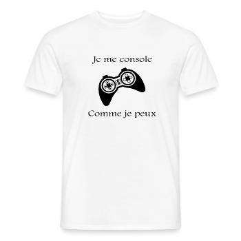 manette de jeu vidéo - T-shirt homme - blanc - Devant - AI Model Male 178 dark (178cm)