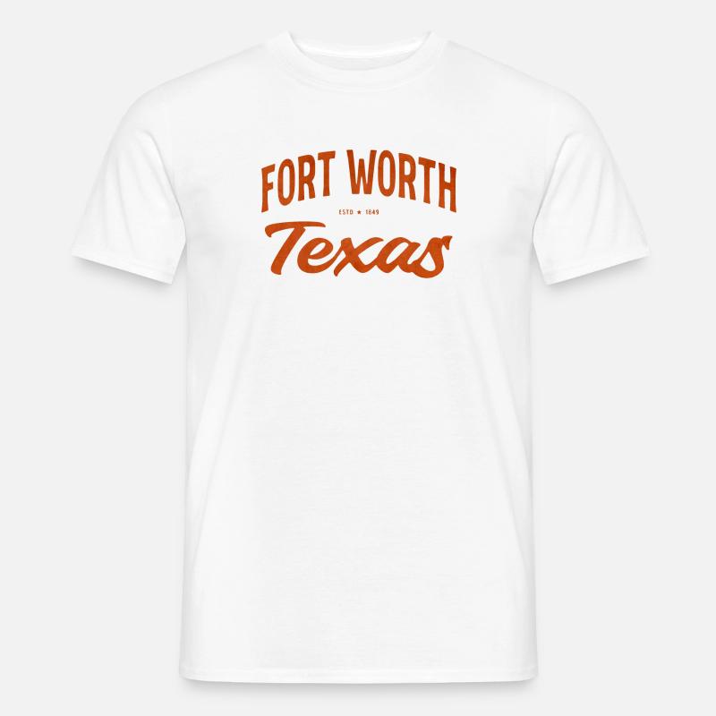 Fort Worth Texas Script - Männer T-Shirt - Weiß