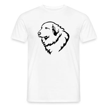 Tête de chien de montagne des Pyrénées - T-shirt homme - blanc - Devant - AI Model Male 178 dark (178cm)