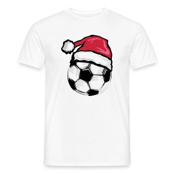 xmas santa claus Fußball Symbol Ball Illustration - Männer T-Shirt - Weiß - Vorne - AI Model Male 178 dark (178cm)