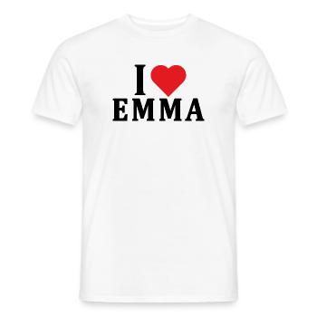 t-shirt I love Emma t-shirt gift idea - Men's T-Shirt - white - Front - AI Model Male 178 dark (178cm)