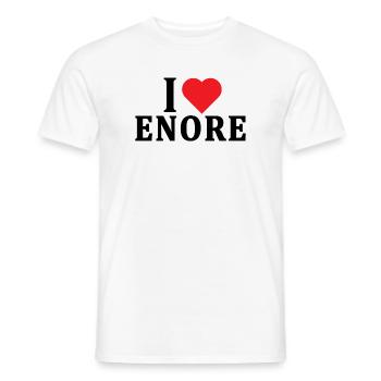 t-shirt I love Enore t shirt gift idea - Men's T-Shirt - white - Front - AI Model Male 178 dark (178cm)