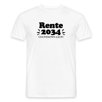 Rente 2034 Ruhestand Rentner Renteneintritt - Männer T-Shirt - Weiß - Vorne - AI Model Male 178 dark (178cm)