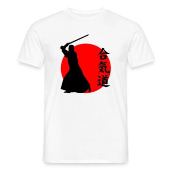 Aikido - Männer T-Shirt - Weiß - Vorne - AI Model Male 178 dark (178cm)
