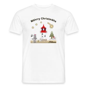 Hiddensee, Leuchtturm Gellen, Weihnachten, Wolf - Männer T-Shirt - Weiß - Vorne - AI Model Male 178 dark (178cm)