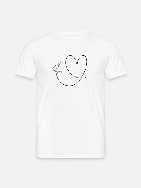 Flugzeuge Flugzeug Herz Liebe Urlaub Pilot - Männer T-Shirt - Weiß