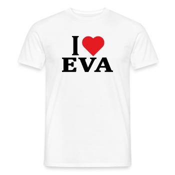t-shirt I love Eva t-shirt gift idea - Men's T-Shirt - white - Front - AI Model Male 178 dark (178cm)