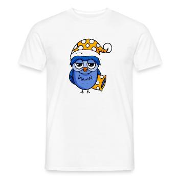 Hibou endormi - T-shirt homme - blanc - Devant - AI Model Male 178 dark (178cm)